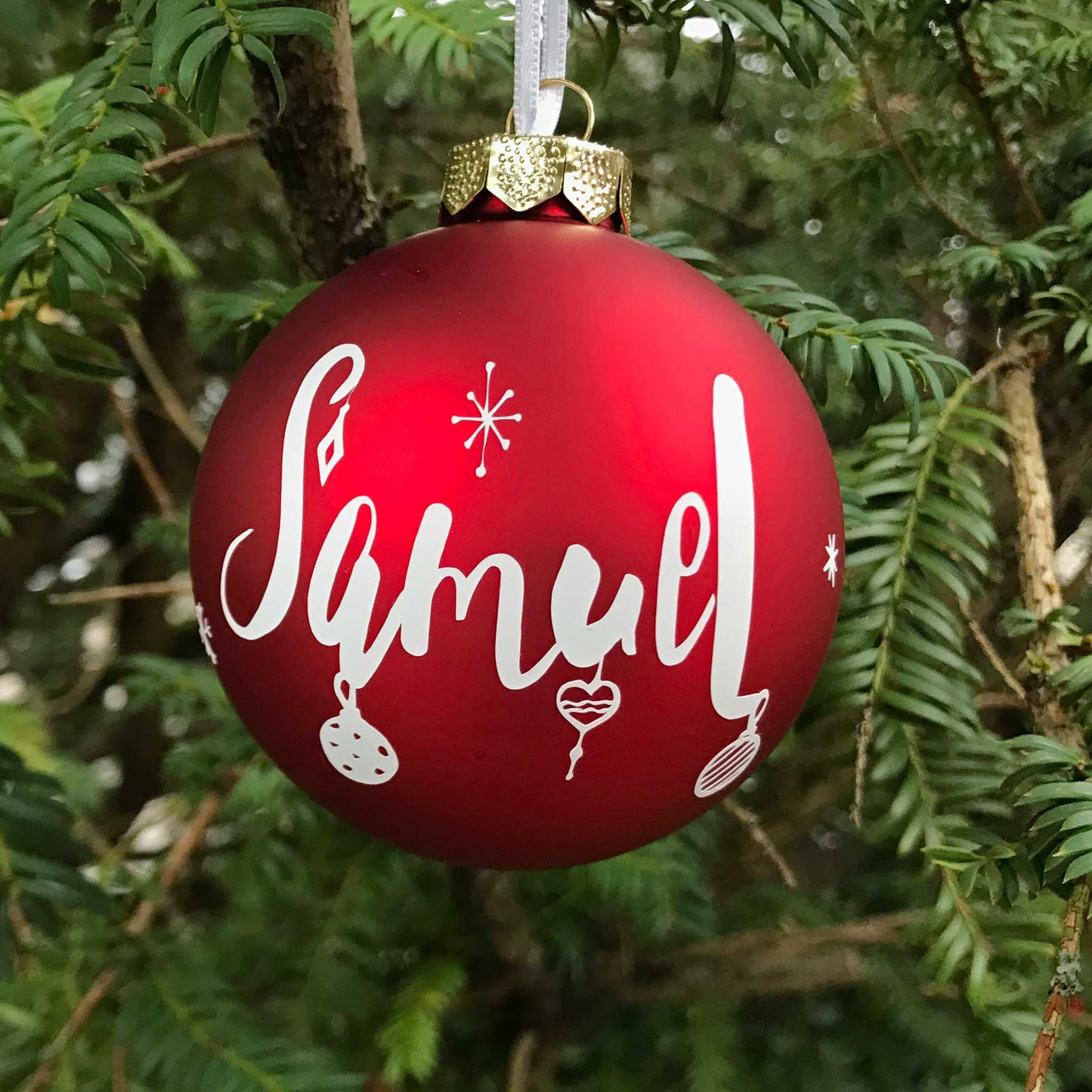 Red Personalised Christmas Bauble