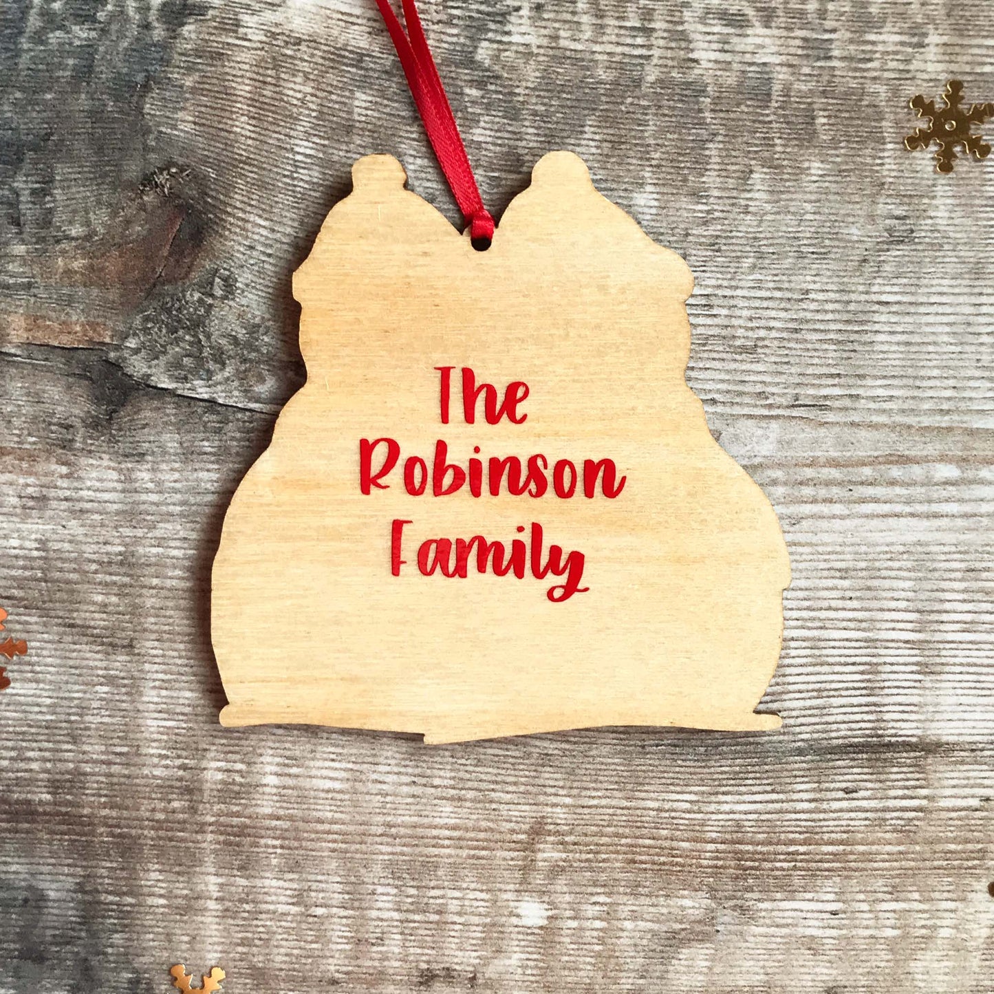 Christmas card with Snowman Keepsake Decoration