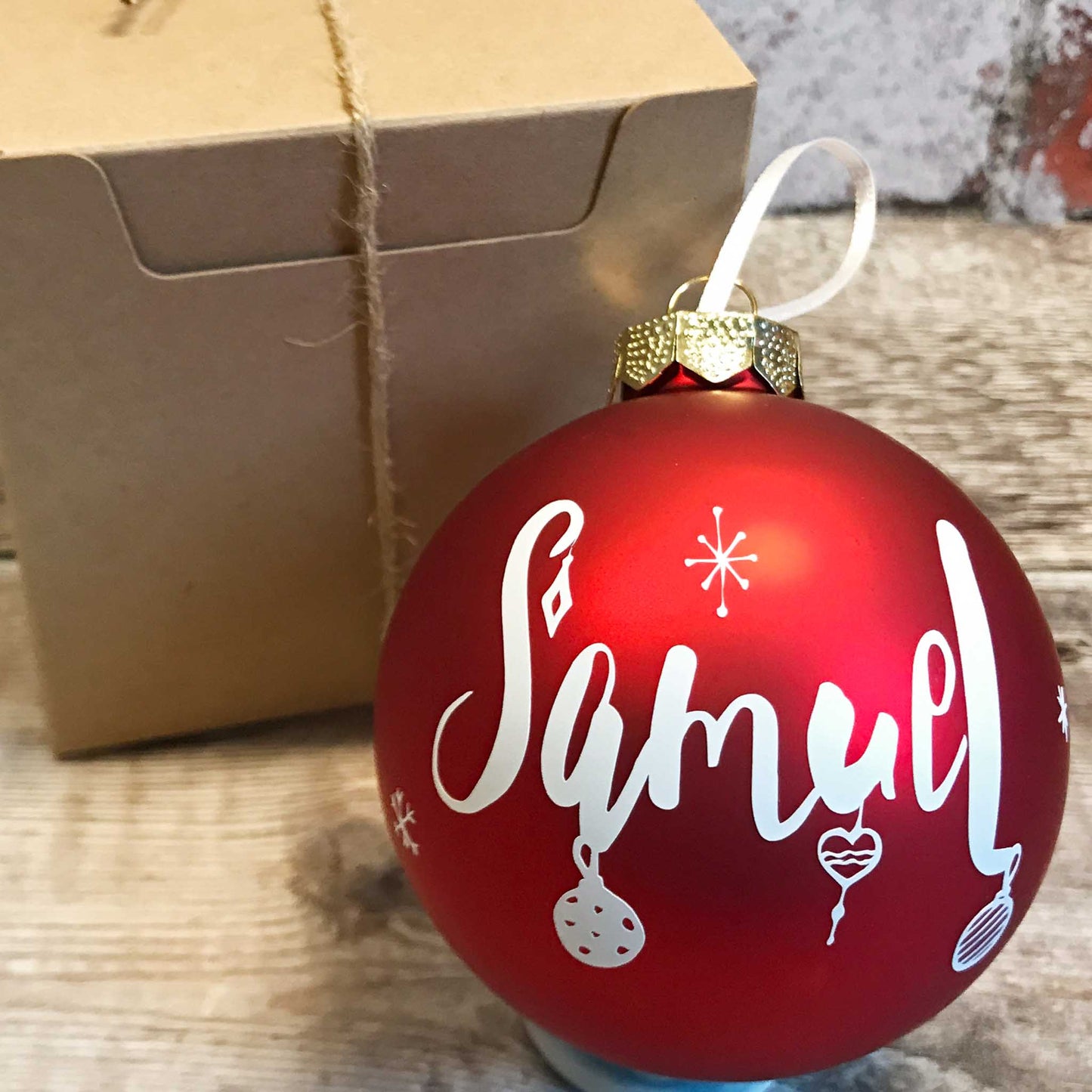 Red Personalised Christmas Bauble