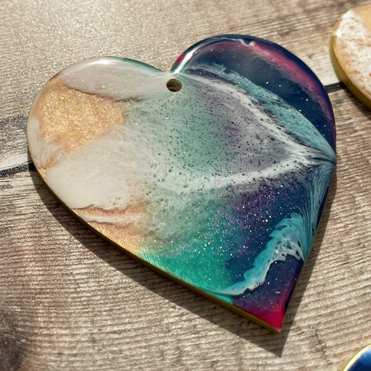 Summer Nights Ocean Heart Decoration with/without Greeting Card