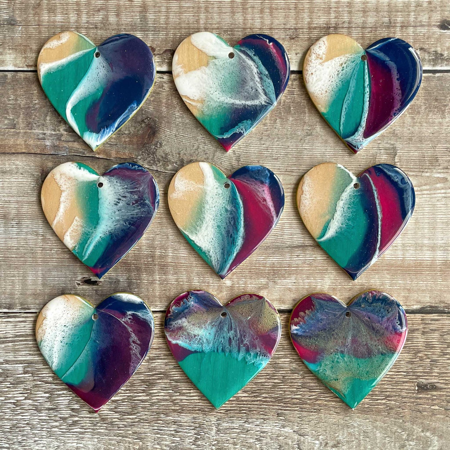Summer Nights Ocean Heart Decoration with/without Greeting Card