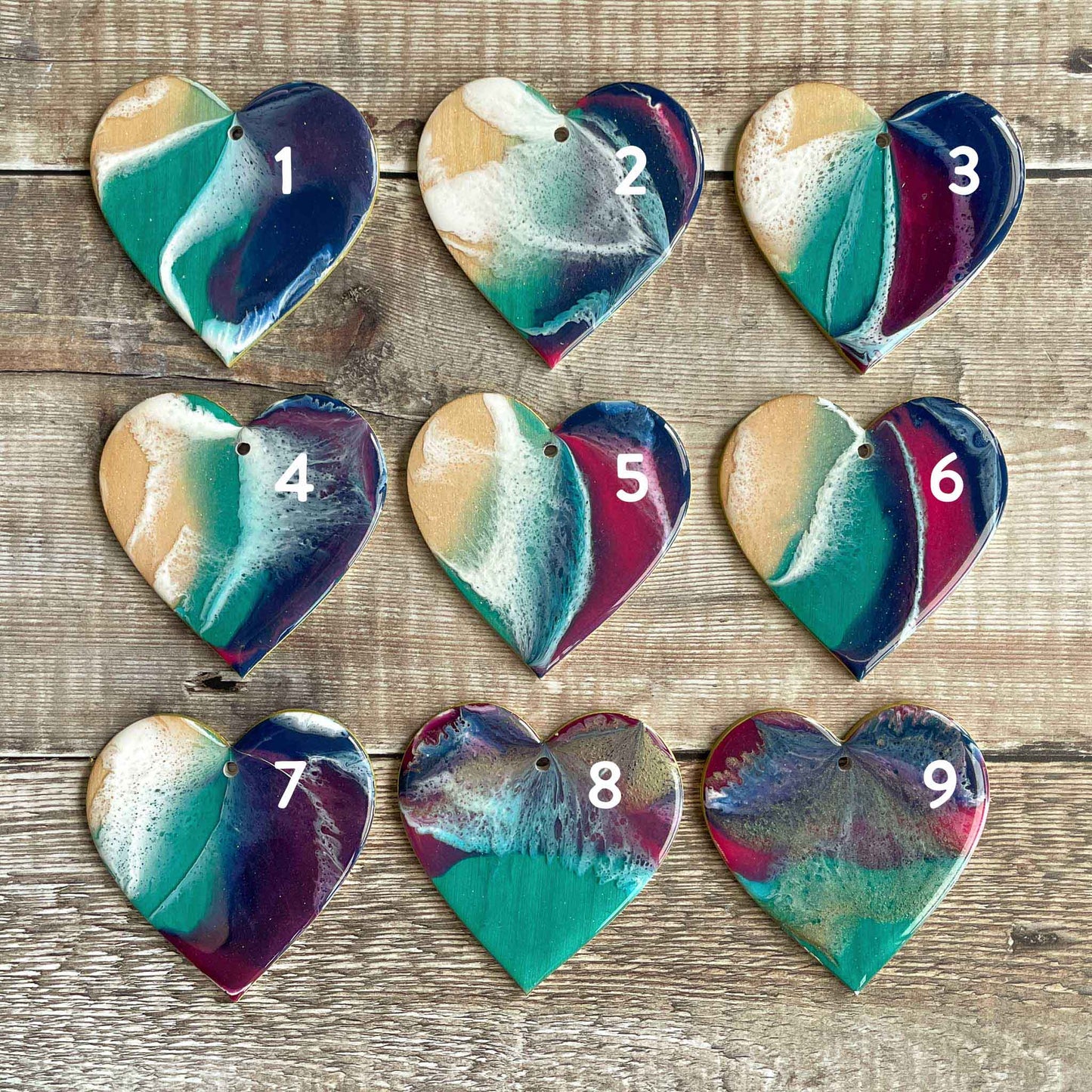 Summer Nights Ocean Heart Decoration with/without Greeting Card