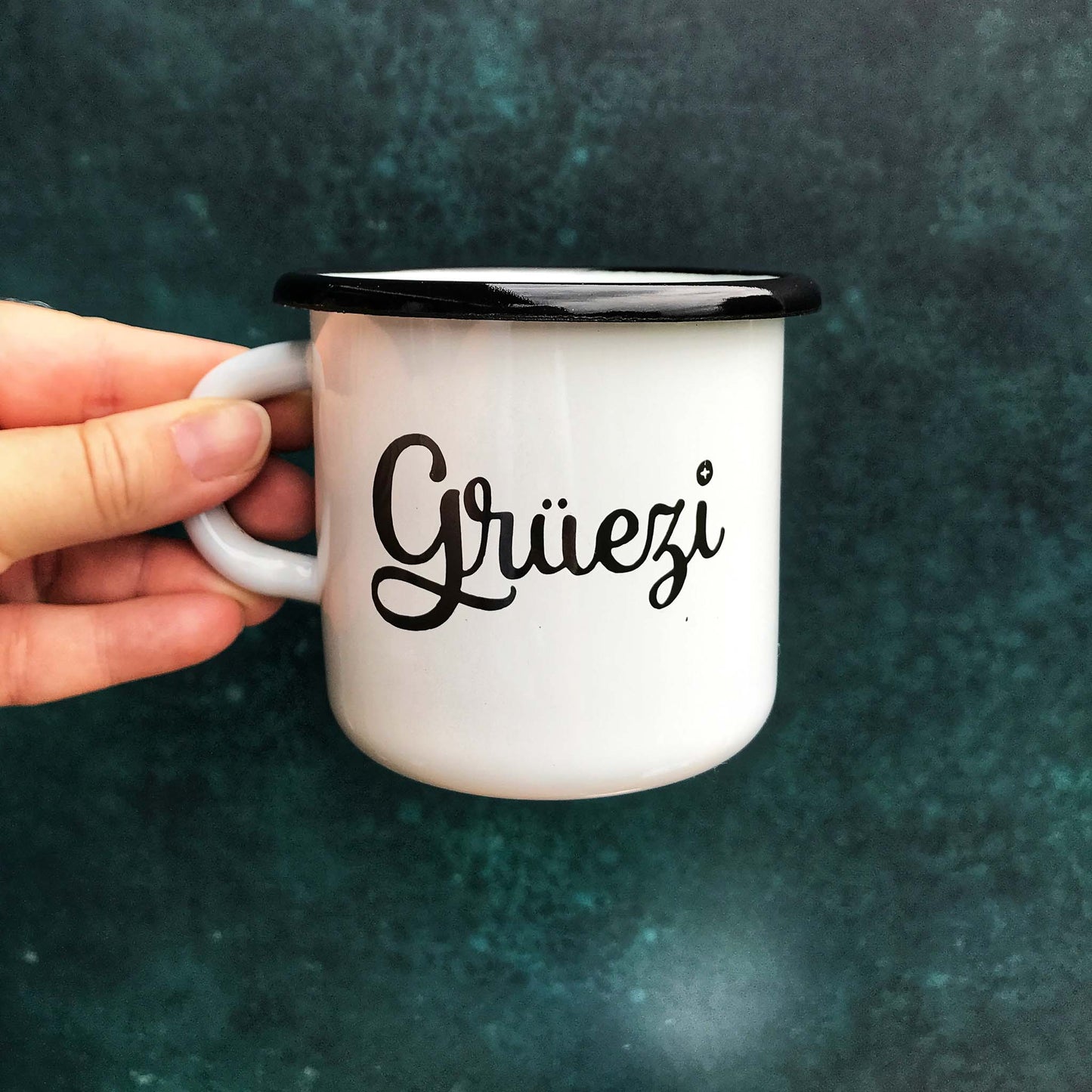 Grüezi Enamel Mug