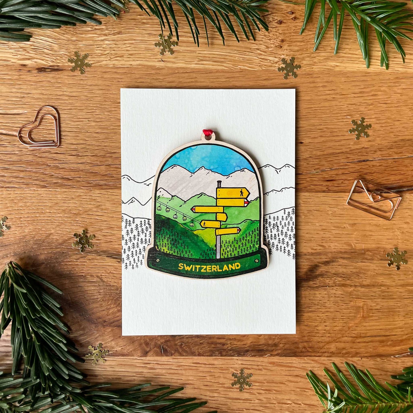 Hiking Globe Decoration & Card