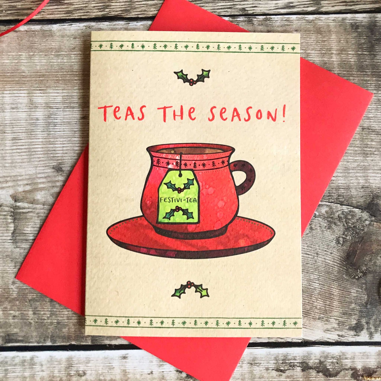 Festivi-tea - Tea Pun Christmas Card
