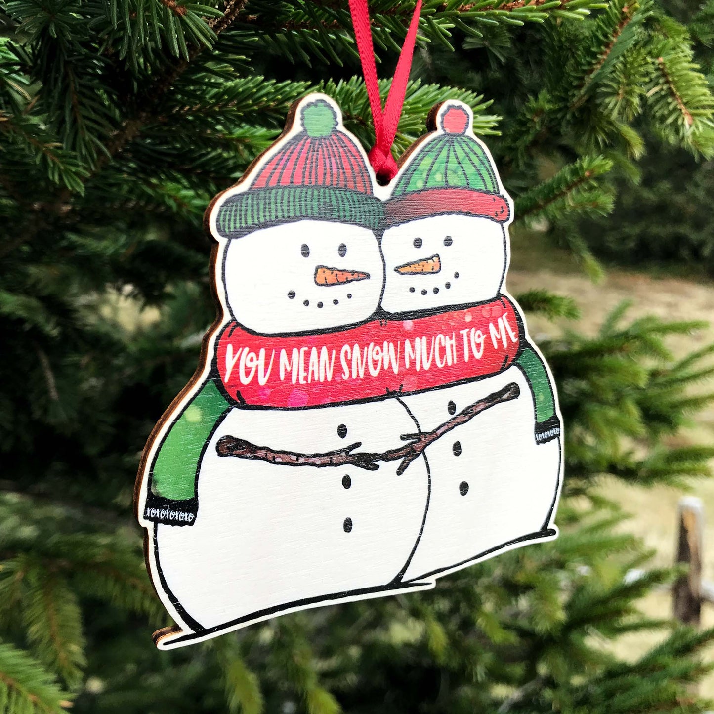 Christmas card with Snowman Keepsake Decoration