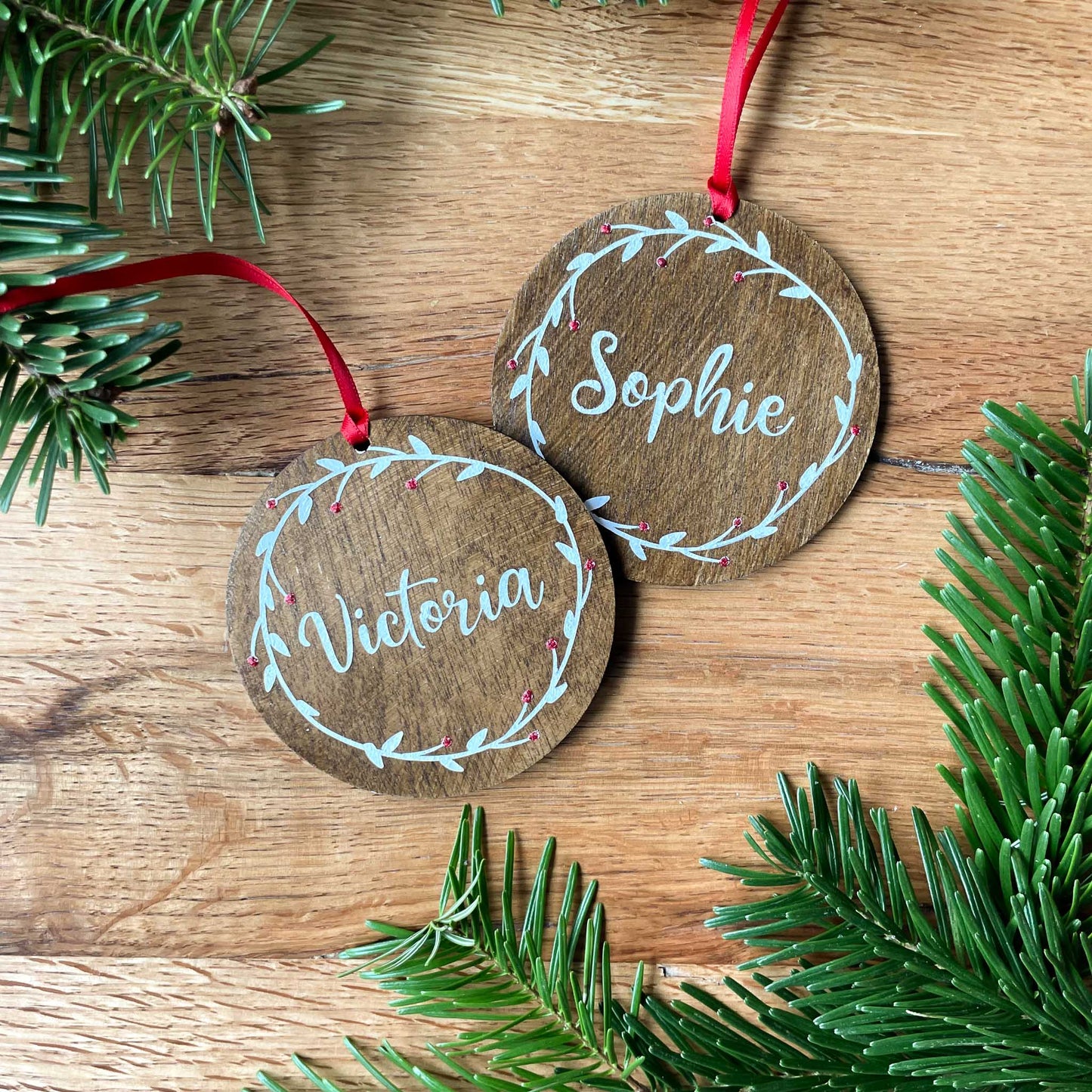 Personalised Christmas Wreath Tree Ornament