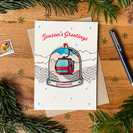 Gondola Snow Globe Decoration & Card