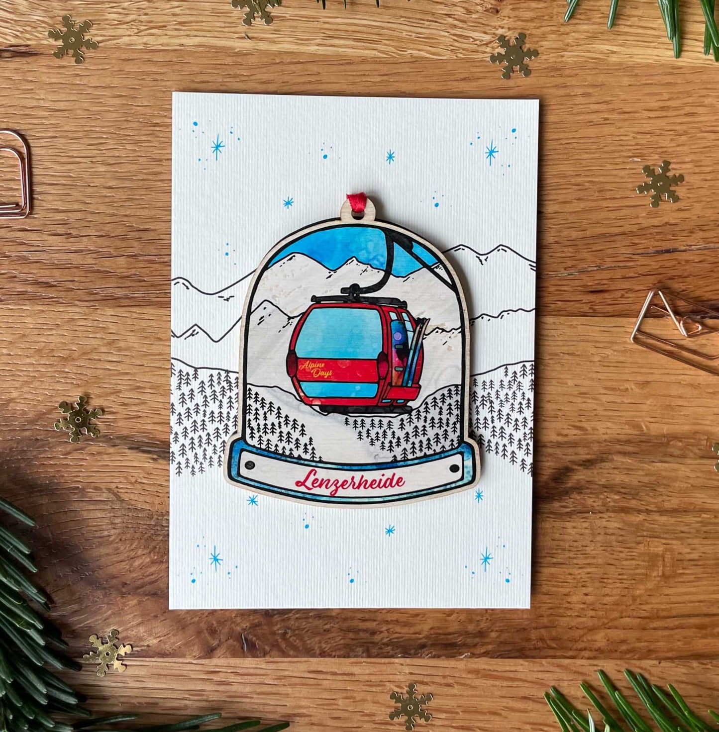Gondola Snow Globe Decoration & Card