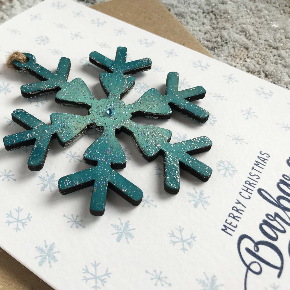 Snowflake Gift Notes Personalised Snowflake Card – Deer and Sparrow Cupples